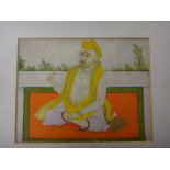 A seated yogi, North India, early 19th century, opaque pigments heightened with gold on paper,