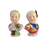 A pair of Meissen busts of Prince Louis Charles de Bourbon and Princess Marie-Zephirine de Bourbon,