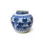 A Chinese blue and white lobed jar, Wanli,