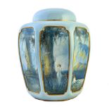 An unusual Royal Worcester porcelain ginger jar and cover, circa 1930,