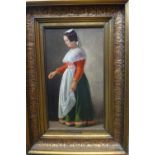 Julius Friedlaender (1810-1861), Peasant Man; Peasant woman, two, oil on canvas,