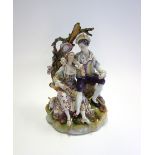 A Volkstedt porcelain figure group, late 19th century,