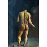 Douglas Stannus Gray (1890-1959), Male nude, oil on canvas, unframed, 92cm x 61cm.