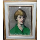 Robert Buhler (1916-1989), Portrait of Susan Gurney, pastel, signed and dated 1969, 52cm x 39cm.