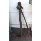 A wrought iron ship's anchor, early/mid 19th century, of typical form, 105cm high.