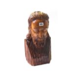 A stained pine carved bust, early 20th century,