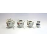 A group of Liverpool porcelains, comprising; A Christian's globular teapot and cover, circa 1770,