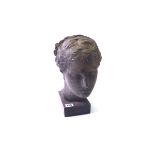 A stone bust, early 20th century, modelled as a classical Greek lady,
