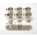 A silver miniature five piece tea service, Birmingham 1958,