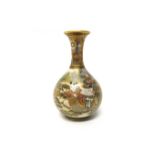 A small Japanese Satsuma bottle vase, Meiji period,