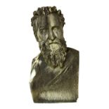 A 19th century marble bust depicting a bearded gentleman, inscribed Charles Makins, 55cm high.