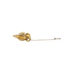 A gold and cultured pearl set brooch, designed as a wirework spray,