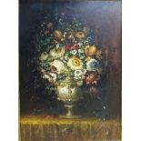 Dutch School (19th century), Flowerpieces, a pair, oil on canvas, each 112cm x 81cm.