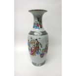 A large Chinese famille-rose baluster vase, 19th century,