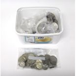 British coins, comprising; a quantity of pre-decimal pre-1947 silver coinage, including half crowns,