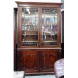 A George III mahogany bookcase cabinet,