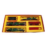 A Hornby OO gauge 'Defender' electric train set, with coaches, wagons and accessories.