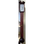 A mahogany and inlaid stick barometer by B.