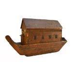 A scratch built pine model of Noah's Ark, late 19th/early 20th century,