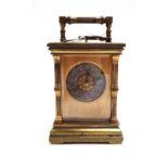 A French gilt brass cased carriage clock, early 20th century,