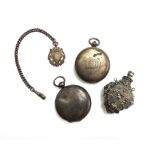 A lady's silver cased pocket fob watch, hallmarked Birmingham 1885,