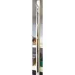 A brass cased marine stick barometer, 19th century, unsigned, with rack and pinion fine adjustment,