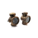 Two similar early 20th century brass cased five inch automobile lights.