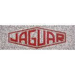 A large Jaguar dealership mosaic advertising sign, 153cm wide x 51cm high.