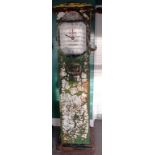 A mid 20th century cast iron petrol pump in unrestored original condition,