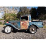 A 1933 American Austin pick up truck, left hand drive, blue, engine number M16713,