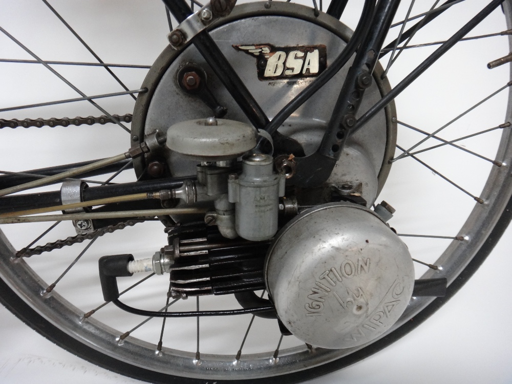 A 1953 gentleman's Raleigh bicycle fitted with a 35cc BSA winged wheel engine, black, - Image 2 of 3