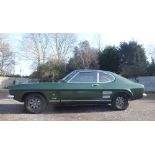 A 1971 Ford Capri GT XLR, green. Registration: LUC 232K.