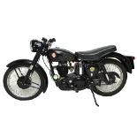 A 1956 BSA C12 250cc, black. Registration: UUY 418.