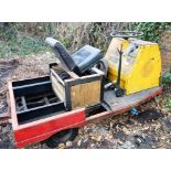 A 1952 Scott electric commercial three wheel trolley cart. Registration: KUY 643.