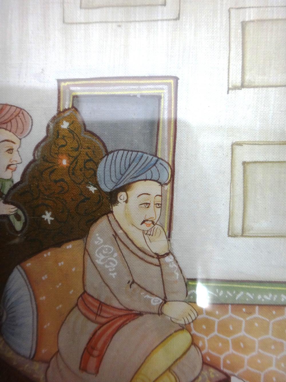 A Persian gouache painting, late 19th/20th century, - Image 3 of 9