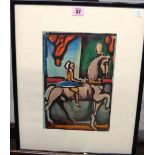 After Georges Rouault, Equestrienne, colour reproduction print.