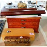 A quantity of pen collecting related items including a display box, inkwells, images and sundry.