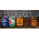 A large quantity of 20th century advertising milk bottles, approx 50.