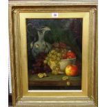 English School (19th century), Still life of fruit, oil on canvas.