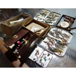 A quantity of vintage fishing gear, including rods, reels and tackle,
