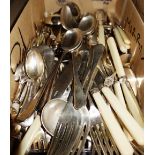 A quantity of assorted silver plated flatware.