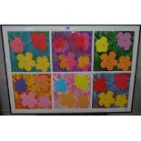 A contemporary lithograph of six floral designs.