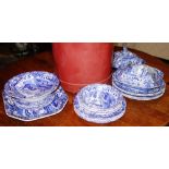 A quantity of Spode Italian pattern blue and white transfer printed dinner wares.