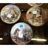 Nine Pratt ware pot lids, late 19th century,