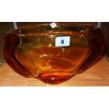 A Whitefriars amber glass 'Molar' vase.