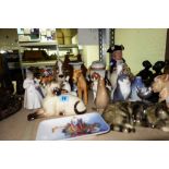 A quantity of ceramics, including Beswick animals, Copenhagen figures, ginger jars,