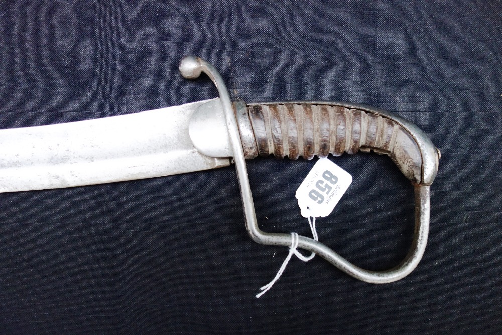 A cavalry sabre, early 19th century, with curved plain steel blade (70cm), - Image 2 of 2