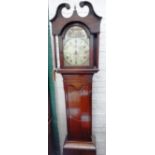 An 18th century oak cased twenty-four hour longcase clock,