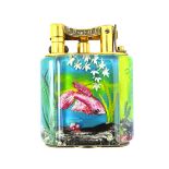 A Dunhill 'Aquarium' table lighter of Service size, circa 1950,