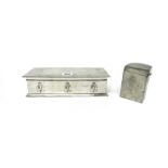 A Tudric pewter cigarette box with foliate Art Nouveau decoration, numbered 078, 26.